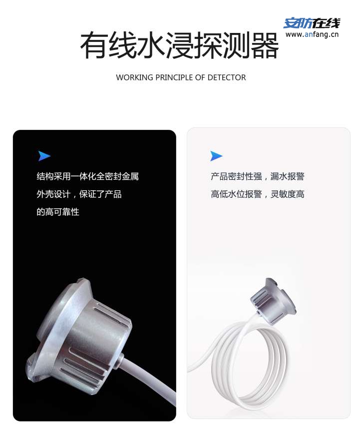 【水浸探测器】- 产品密封性强，漏水报警，高低水位报警，灵敏度高； -【深圳市顺安居智能科技有限公司】