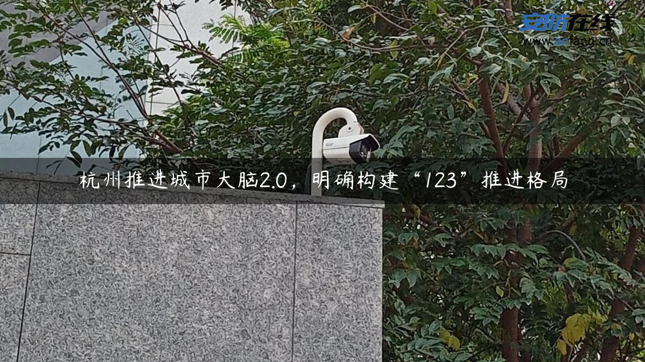 杭州推进城市大脑2.0，明确构建“123”推进格局