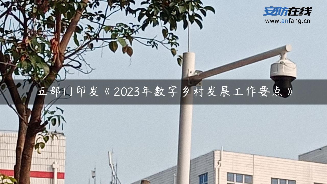 五部门印发《2023年数字乡村发展工作要点》