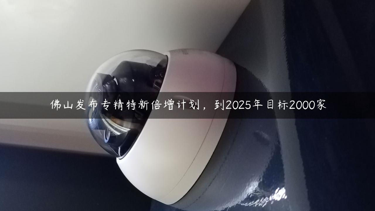 佛山发布专精特新倍增计划，到2025年目标2000家