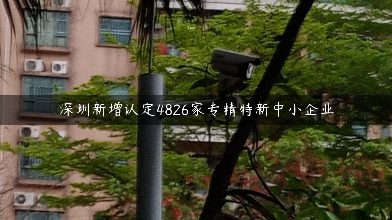 深圳新增认定4826家专精特新中小企业