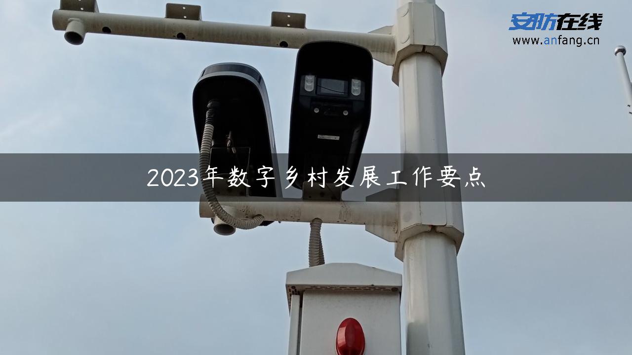 2023年数字乡村发展工作要点