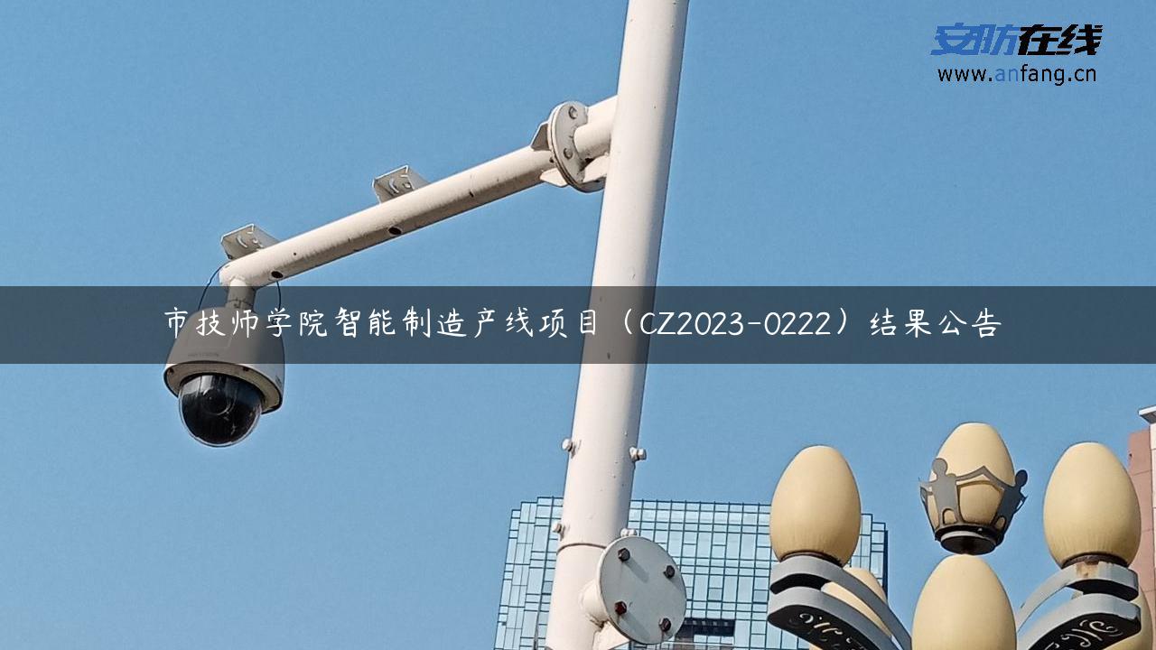 市技师学院智能制造产线项目（CZ2023-0222）结果公告