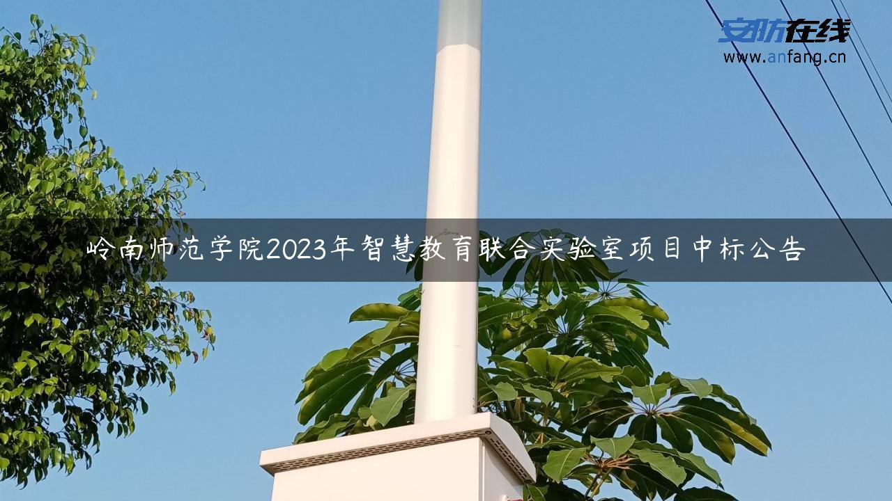 岭南师范学院2023年智慧教育联合实验室项目中标公告