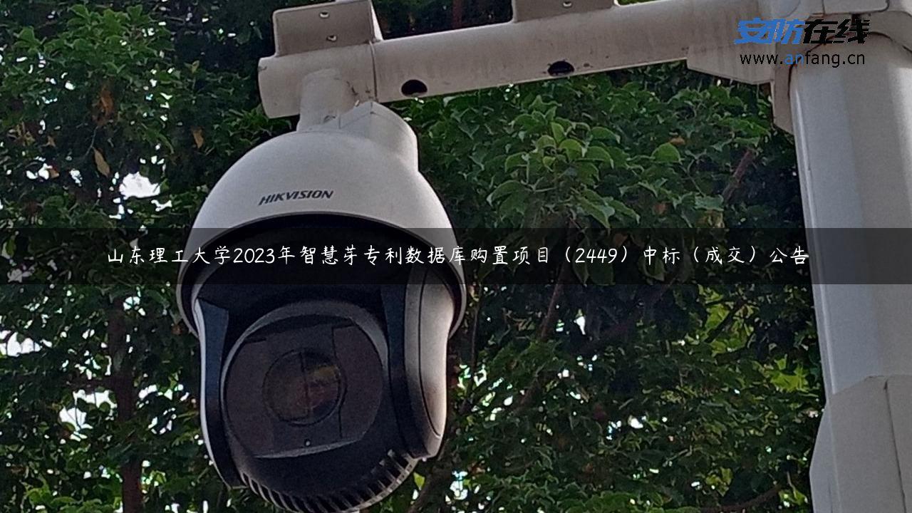 山东理工大学2023年智慧芽专利数据库购置项目（2449）中标（成交）公告