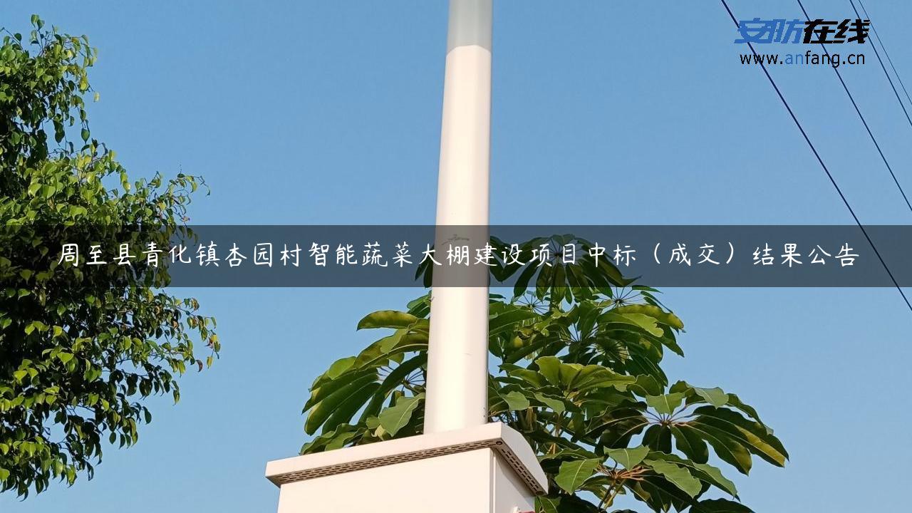 周至县青化镇杏园村智能蔬菜大棚建设项目中标（成交）结果公告