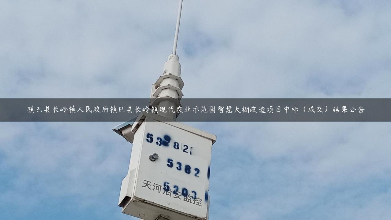 镇巴县长岭镇人民政府镇巴县长岭镇现代农业示范园智慧大棚改造项目中标（成交）结果公告