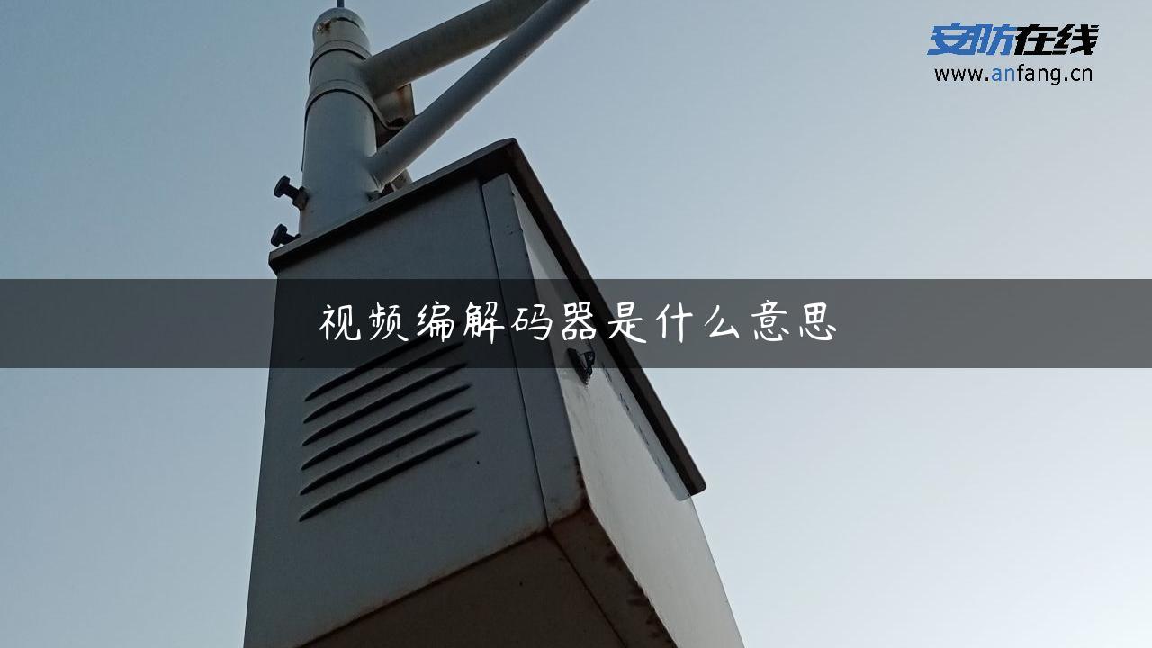 视频编解码器是什么意思