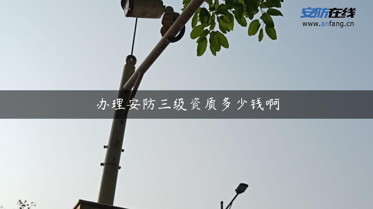 办理安防三级资质多少钱啊