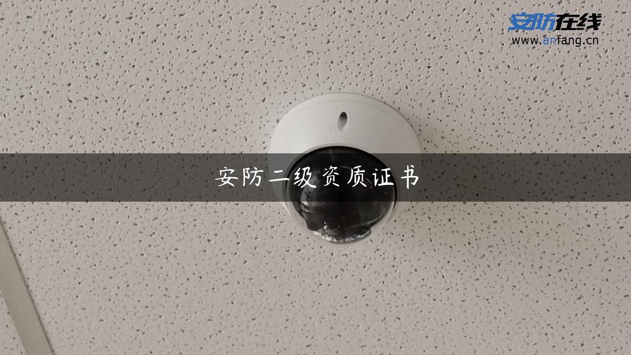 安防二级资质证书