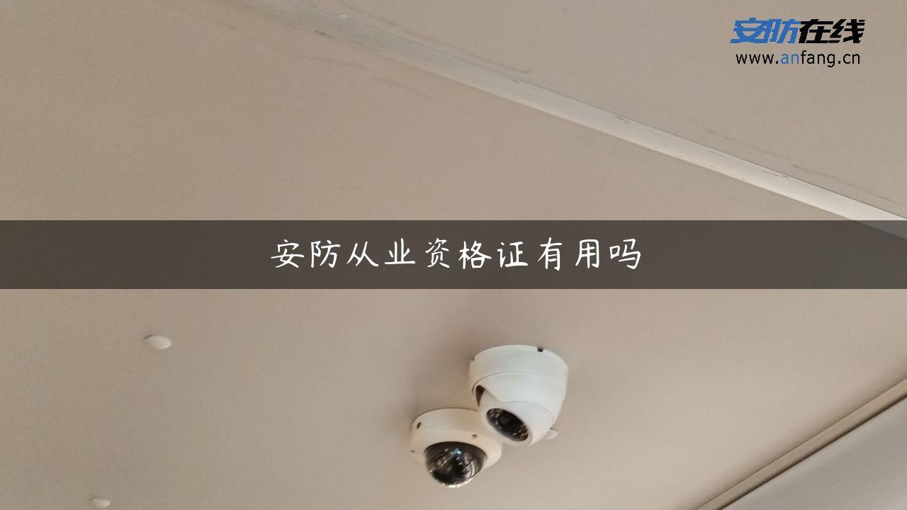 安防从业资格证有用吗