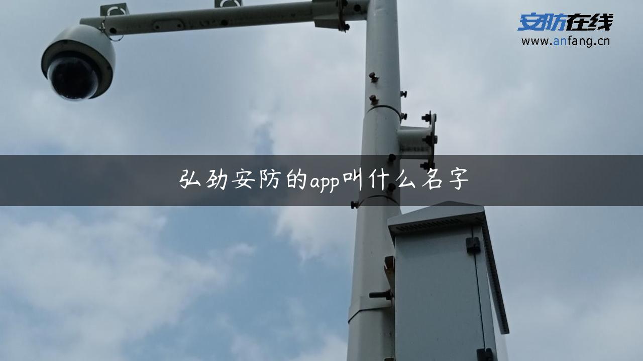 弘劲安防的app叫什么名字