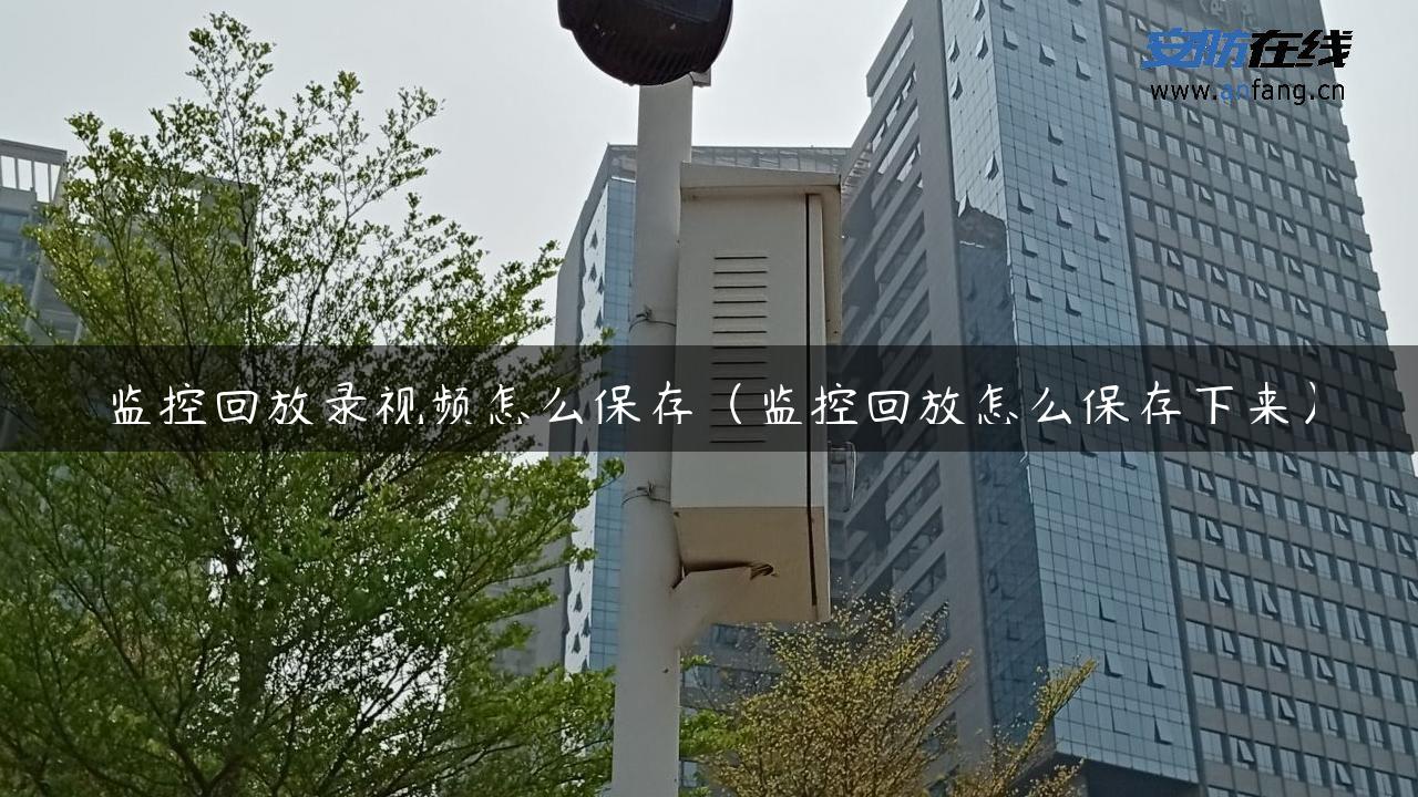 监控回放录视频怎么保存（监控回放怎么保存下来）