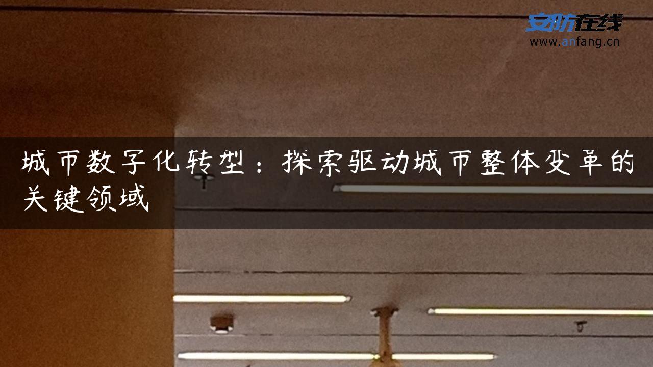 城市数字化转型：探索驱动城市整体变革的关键领域