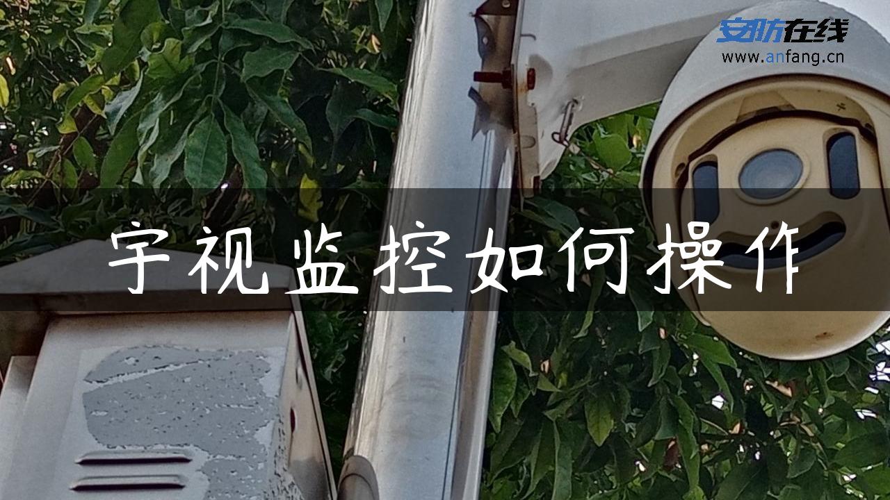 宇视监控如何操作