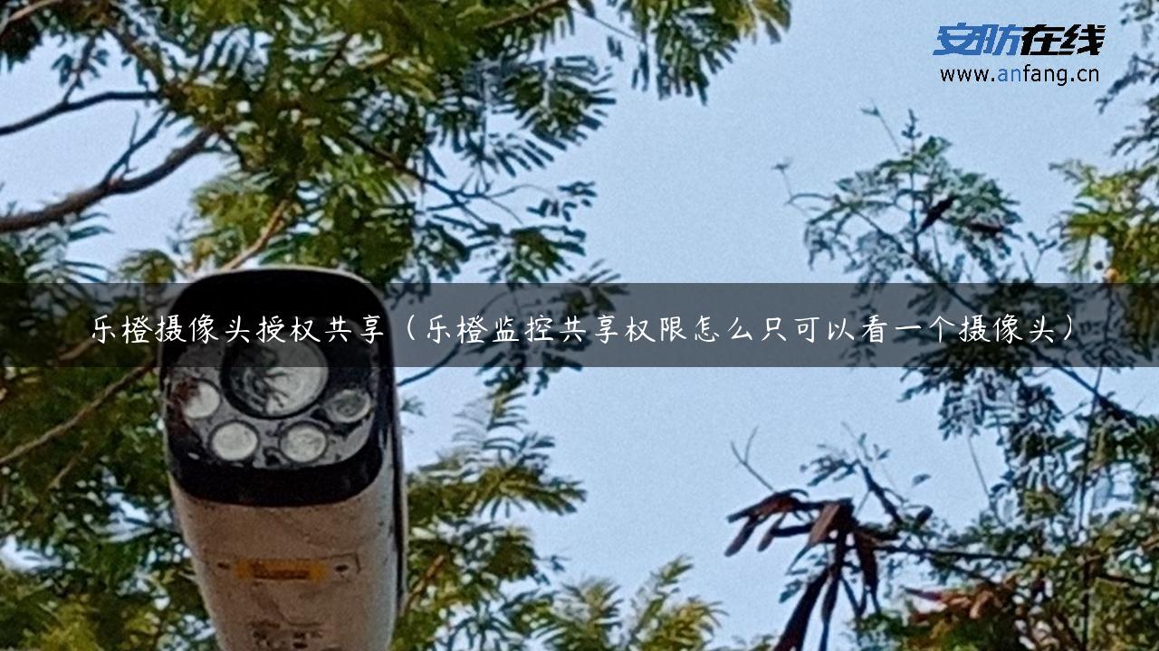 乐橙摄像头授权共享（乐橙监控共享权限怎么只可以看一个摄像头）