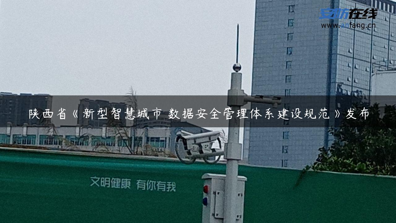 陕西省《新型智慧城市 数据安全管理体系建设规范》发布