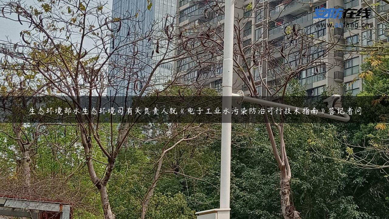 生态环境部水生态环境司有关负责人就《电子工业水污染防治可行技术指南》答记者问