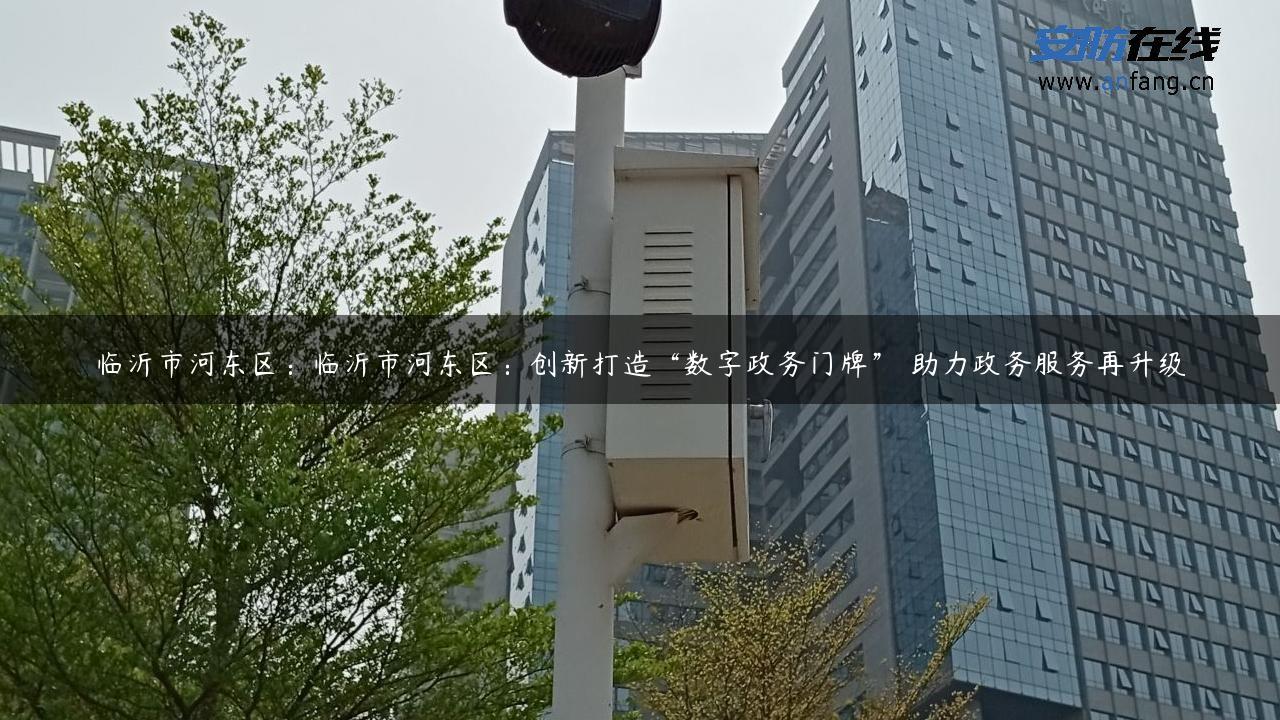 临沂市河东区：临沂市河东区：创新打造“数字政务门牌” 助力政务服务再升级