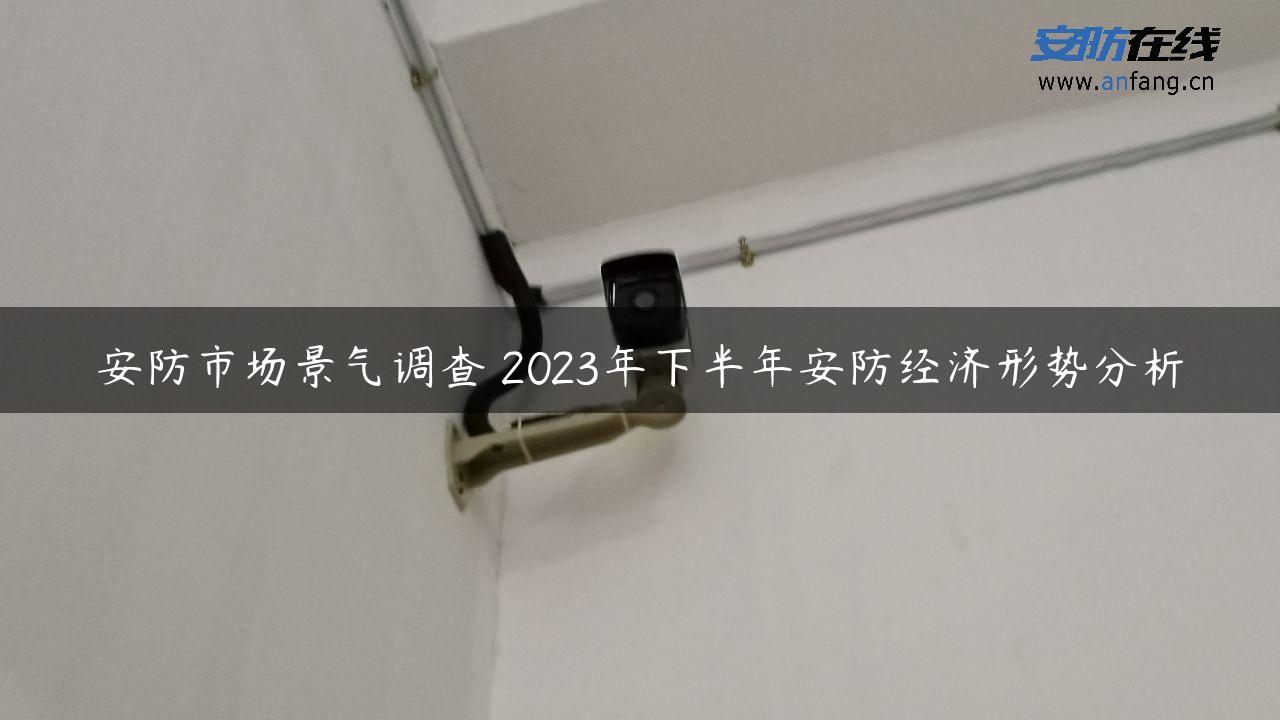 安防市场景气调查 2023年下半年安防经济形势分析