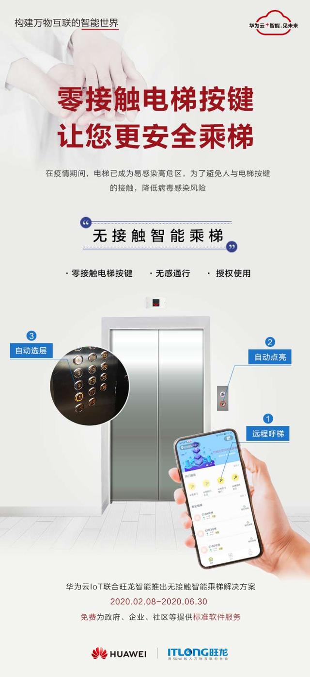 避免按键接触，华为云推出无接触智能乘梯解决方案