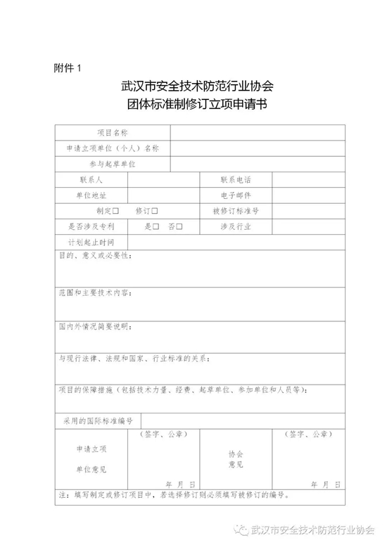 《武汉市安全技术防范行业协会团体标准管理办法（试行）》发布