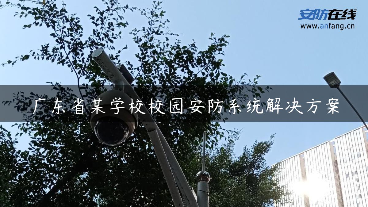 广东省某学校校园安防系统解决方案