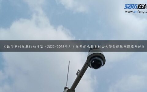 《数字乡村发展行动计划（2022-2025年）》发布建成县乡村公共安全视频图像应用体系