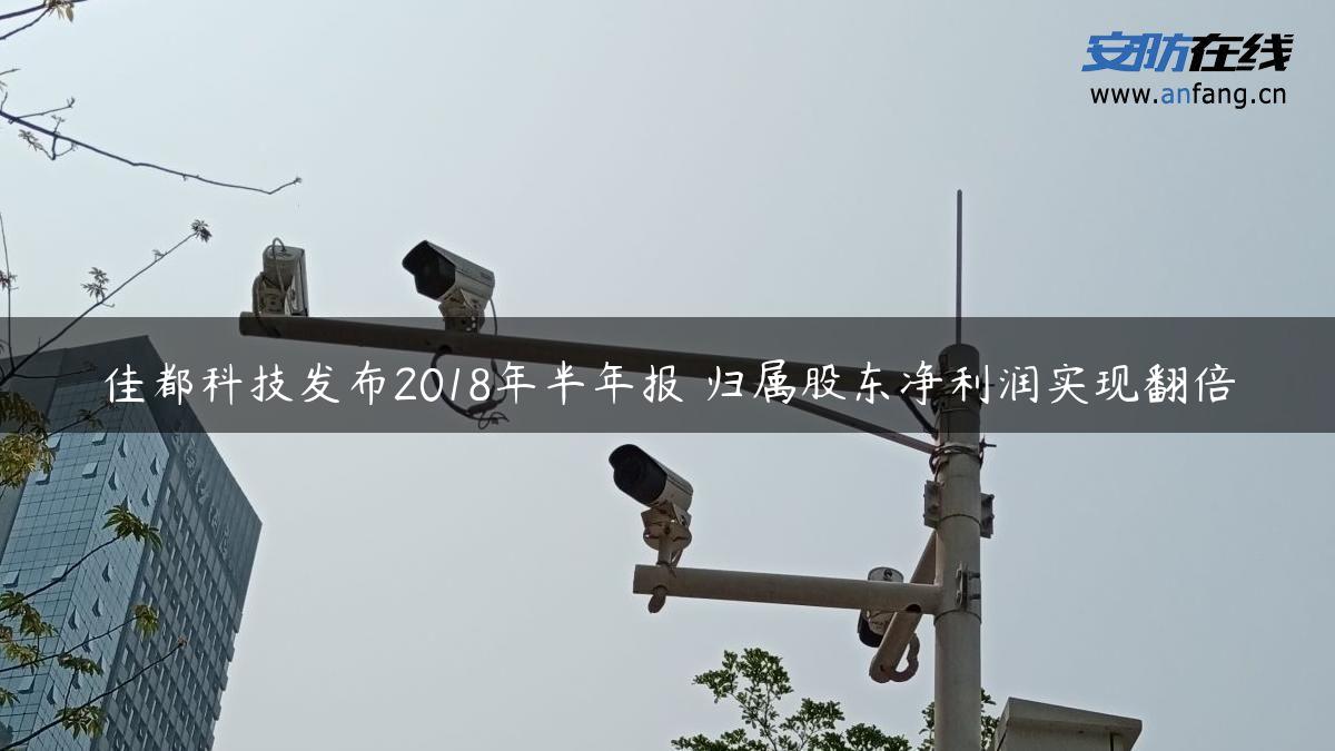 佳都科技发布2018年半年报 归属股东净利润实现翻倍