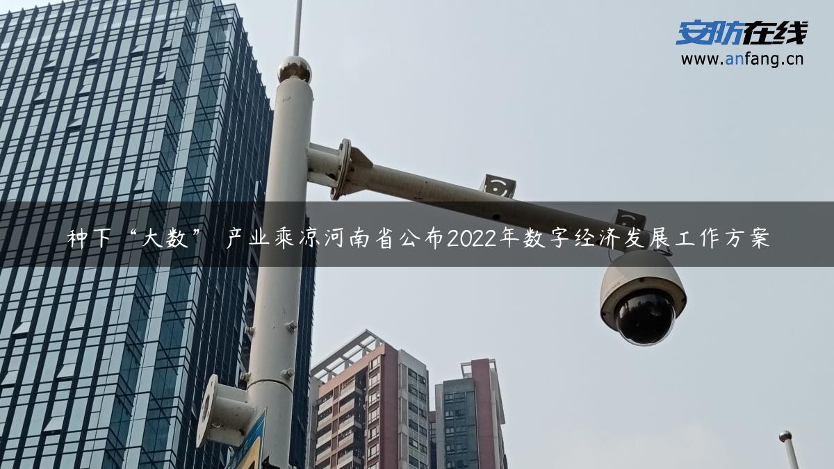 种下“大数” 产业乘凉河南省公布2022年数字经济发展工作方案