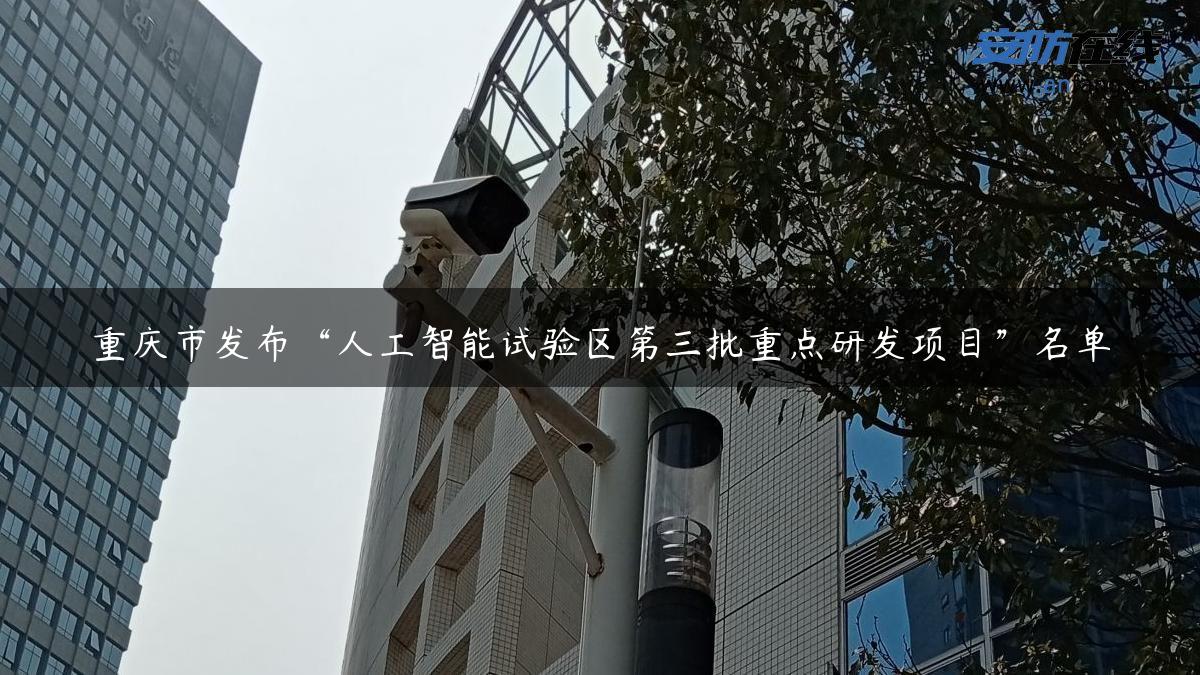 重庆市发布“人工智能试验区第三批重点研发项目”名单