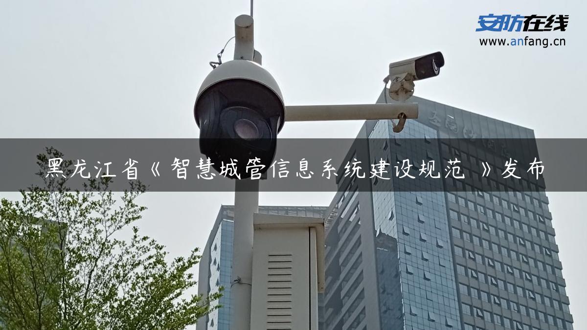 黑龙江省《智慧城管信息系统建设规范 》发布