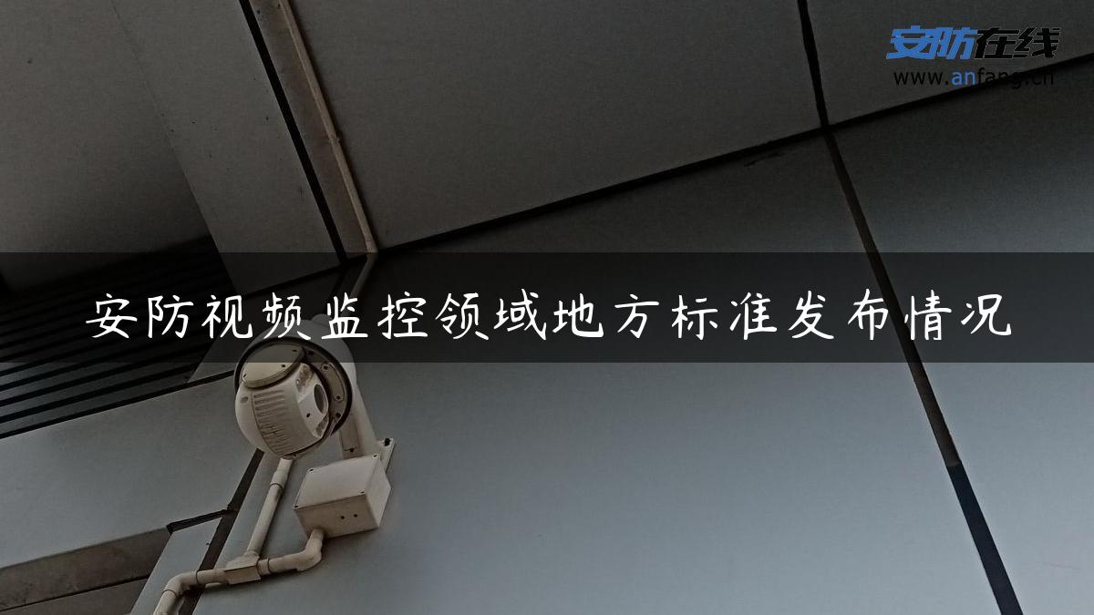 安防视频监控领域地方标准发布情况