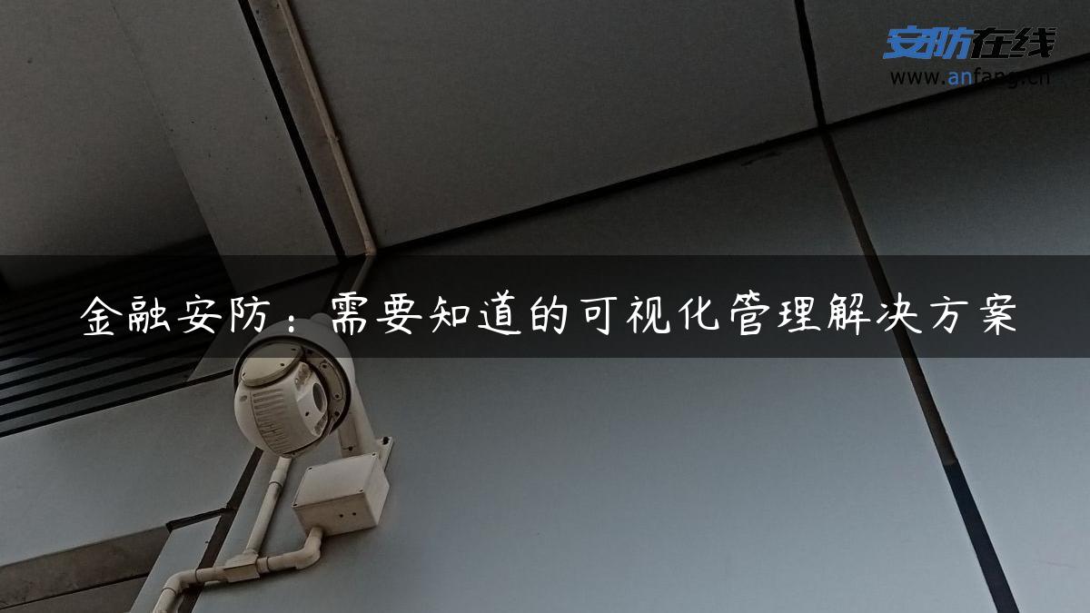 金融安防：需要知道的可视化管理解决方案