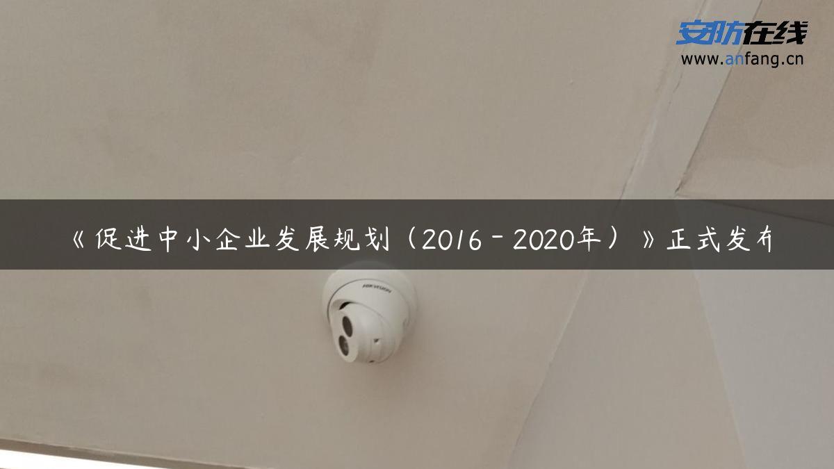 《促进中小企业发展规划（2016－2020年）》正式发布