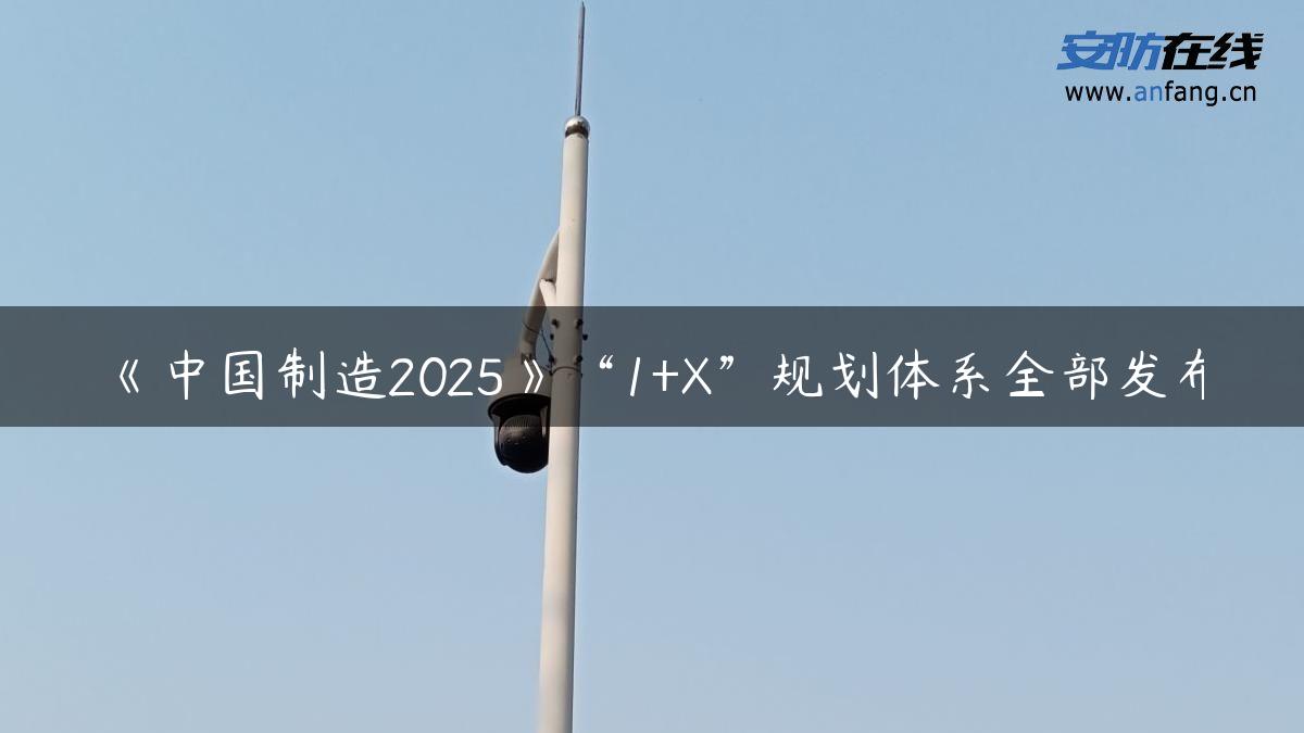 《中国制造2025》“1+X”规划体系全部发布