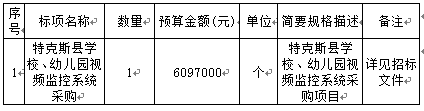 特克斯县教育系统视频监项目招标公告