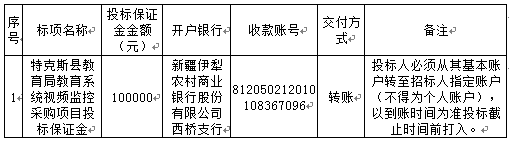 特克斯县教育系统视频监项目招标公告