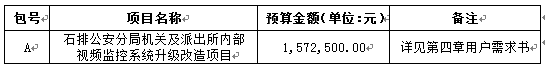 东莞石排公安分局视频监控项目招标公告