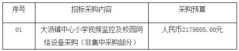 大沥镇校园视频监控设备采购招标公告