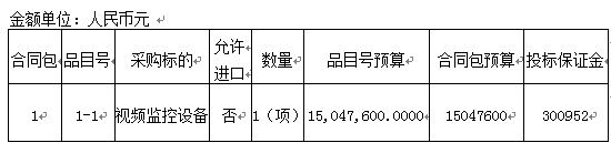 治安重点区域视频监控系统项目招标公告