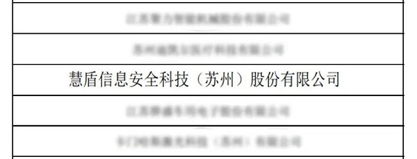 慧盾安全入选首批江苏省“专精特新”企业名单