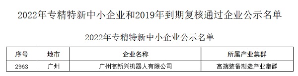 祝贺 | 高新兴机器人荣获广东省“专精特新”中小企业称号