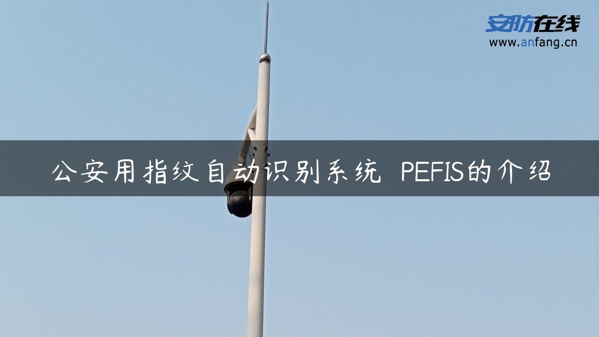 公安用指纹自动识别系统――PEFIS的介绍