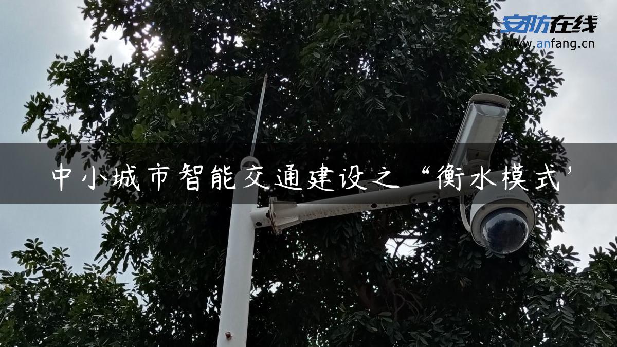 中小城市智能交通建设之“衡水模式”