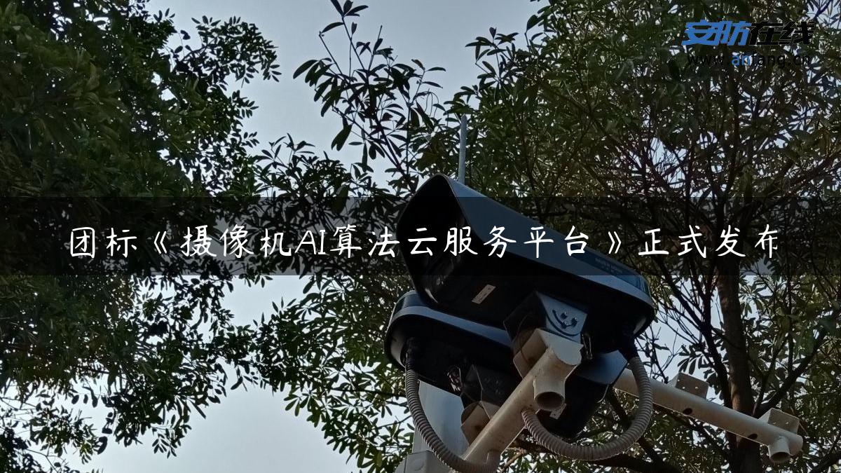 团标《摄像机AI算法云服务平台》正式发布