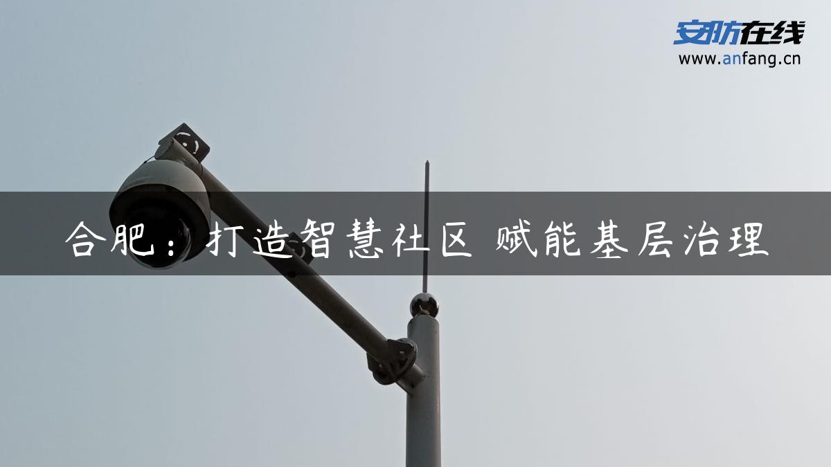 合肥：打造智慧社区 赋能基层治理