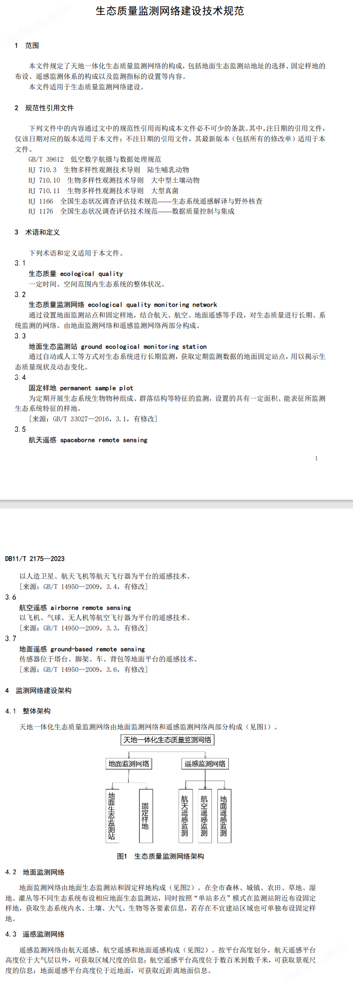 北京市4月1日起施行地方标准《生态质量监测网络建设技术规范》！