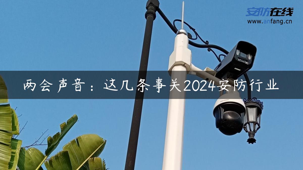 两会声音：这几条事关2024安防行业