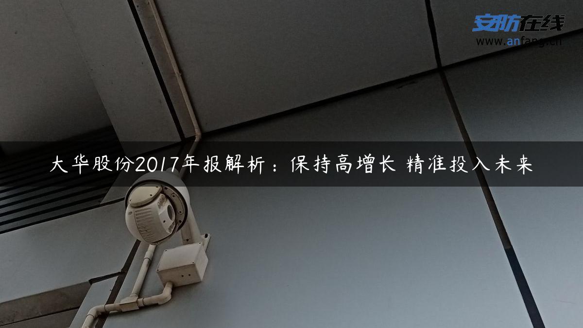 大华股份2017年报解析：保持高增长 精准投入未来